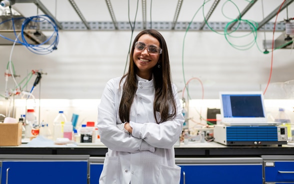 A laboratory technician at work.