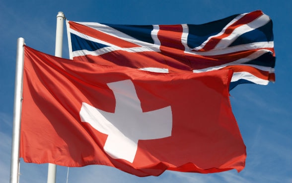 Swiss and UK flags