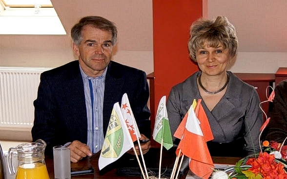 Philippe Nendaz et Agata Stwora, son homologue polonaise de Łodygowice